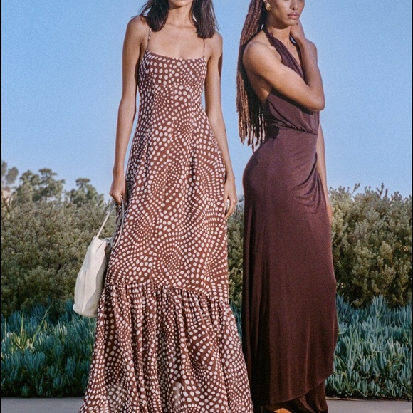 STAUD Dresses & Skirts - Staud Florence Dress in Clove Wavy Dot Maxi Gown